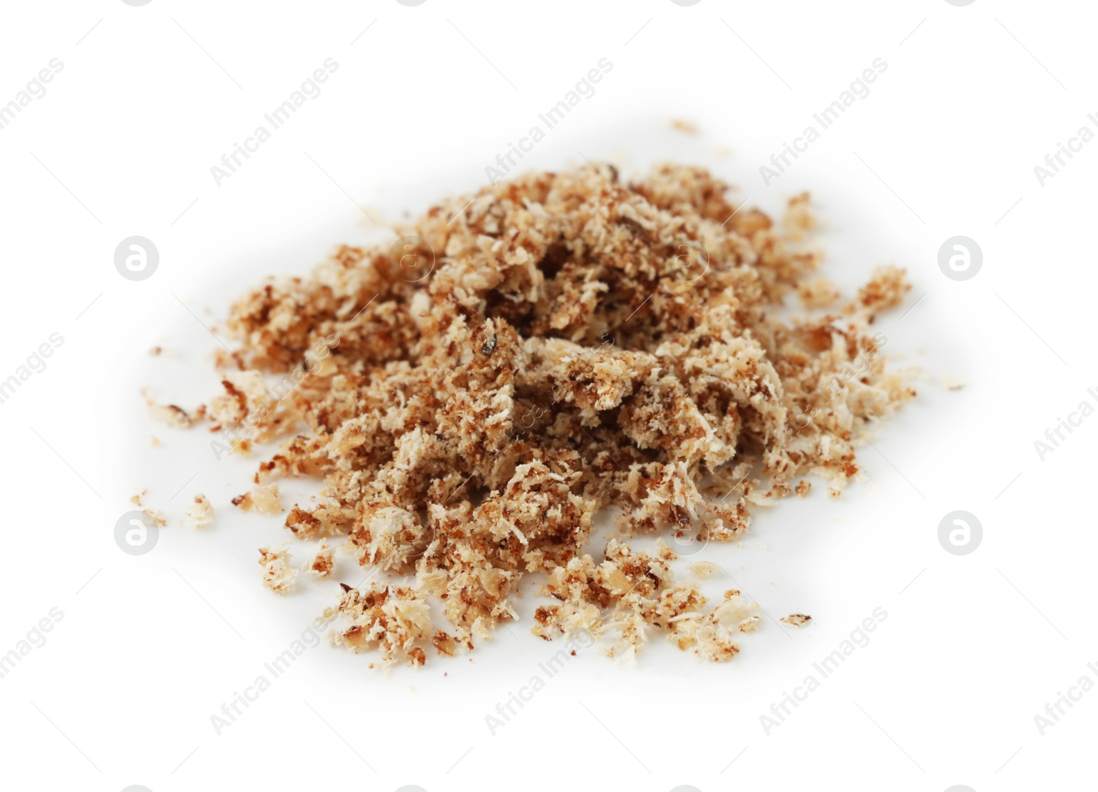 Photo of Pile of nutmeg powder isolated on white