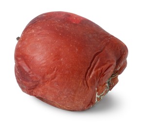 Photo of One whole rotten apple isolated on white