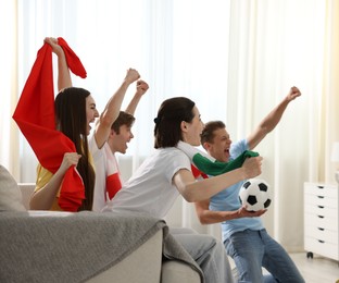 Photo of Emotional football fans watching game together indoors