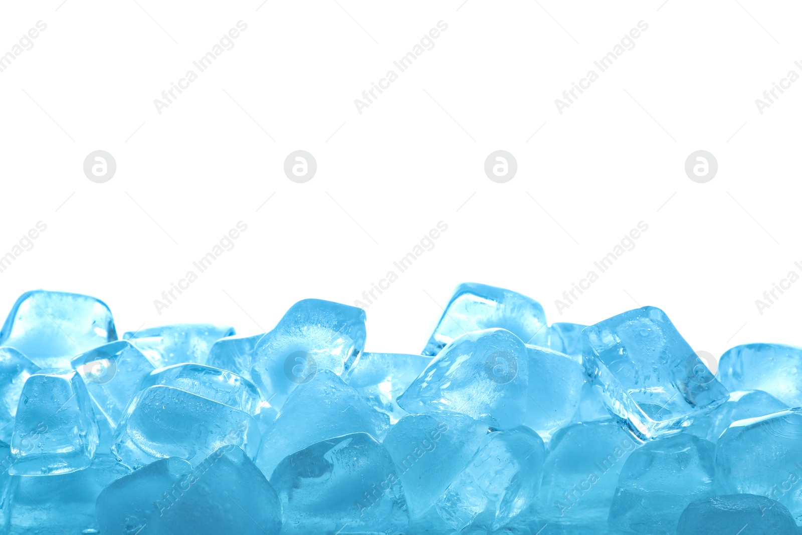 Cubes of clear ice against white background Photo of Cubes of clear ice against white background