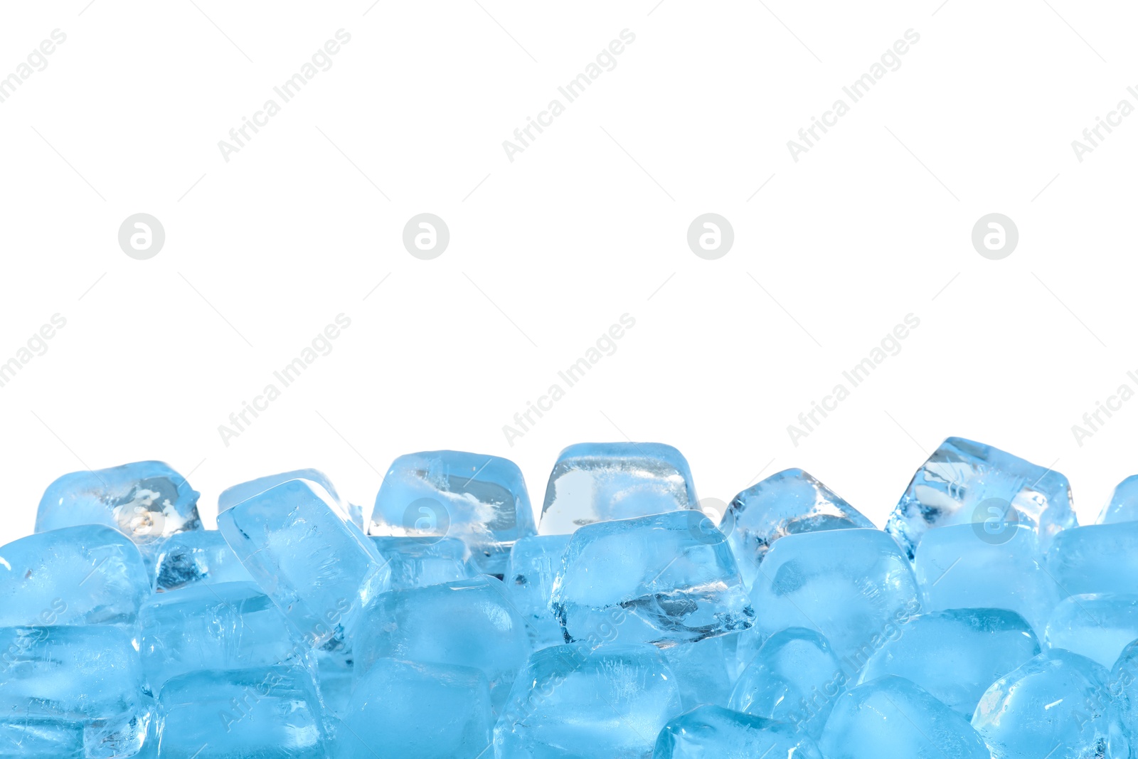 Cubes of clear ice against white background Photo of Cubes of clear ice against white background