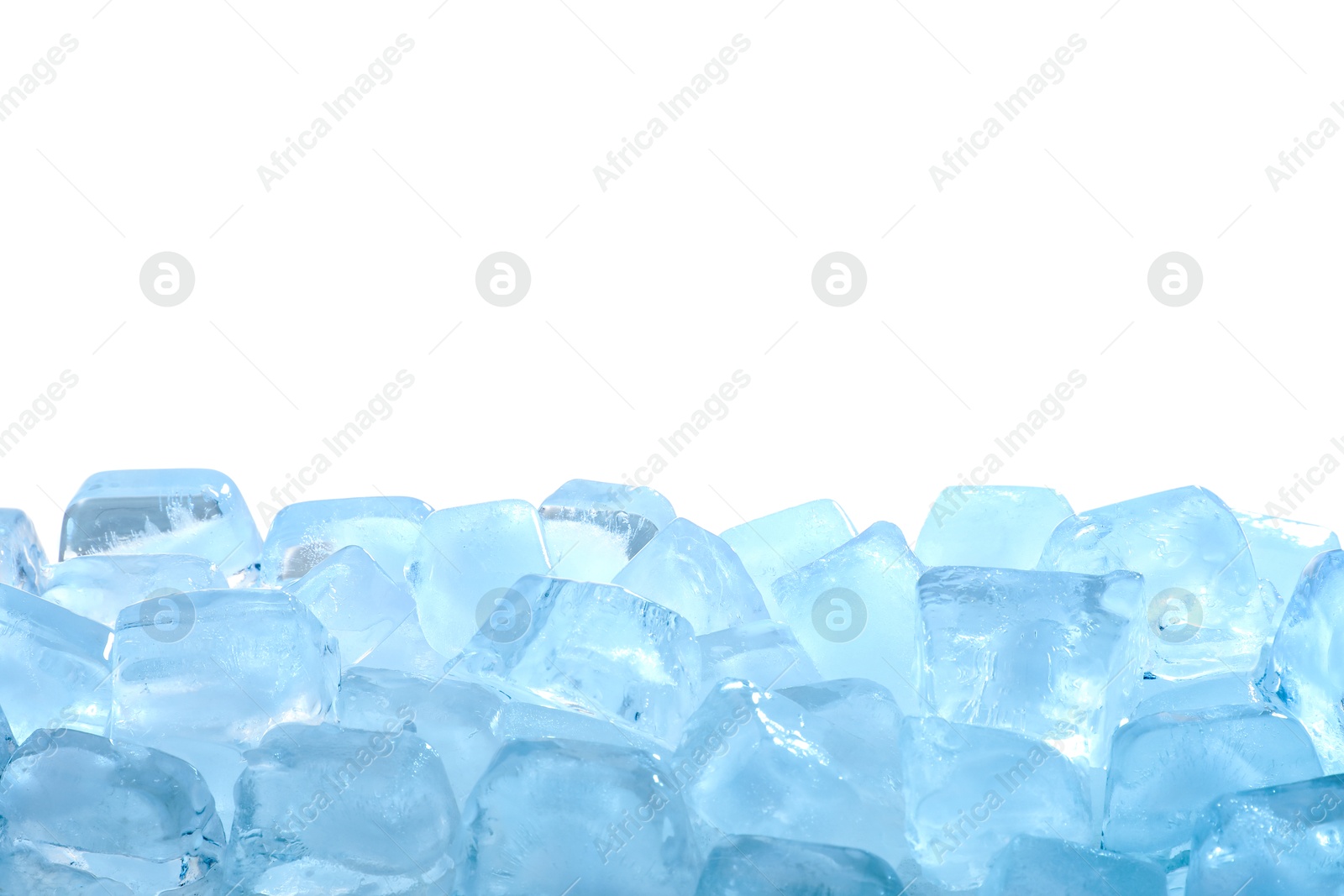Cubes of clear ice against white background Photo of Cubes of clear ice against white background