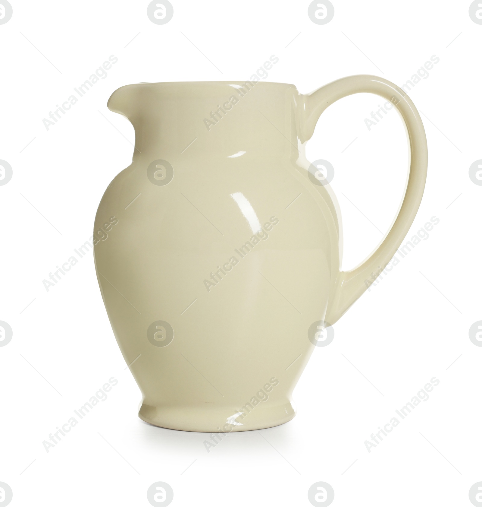 One elegant ceramic jug isolated on white Photo of One elegant ceramic jug isolated on white
