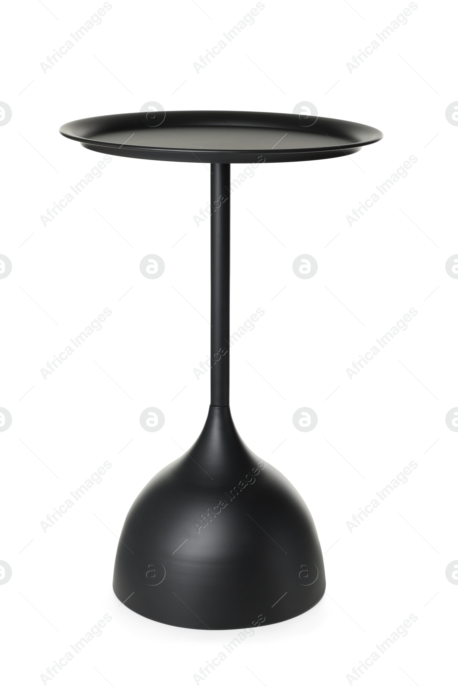 One stylish black round coffee table isolated Photo of One stylish black round coffee table isolated