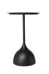 Photo of One stylish black round coffee table isolated