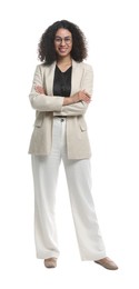 Photo of Full-length portrait of professional psychologist on white background