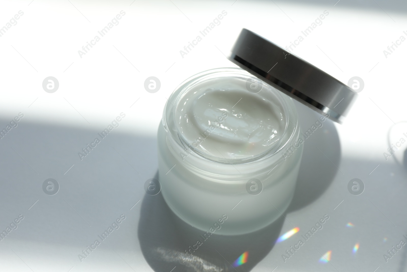 Jar of body cream on white background, closeup Photo of Jar of body cream on white background, closeup
