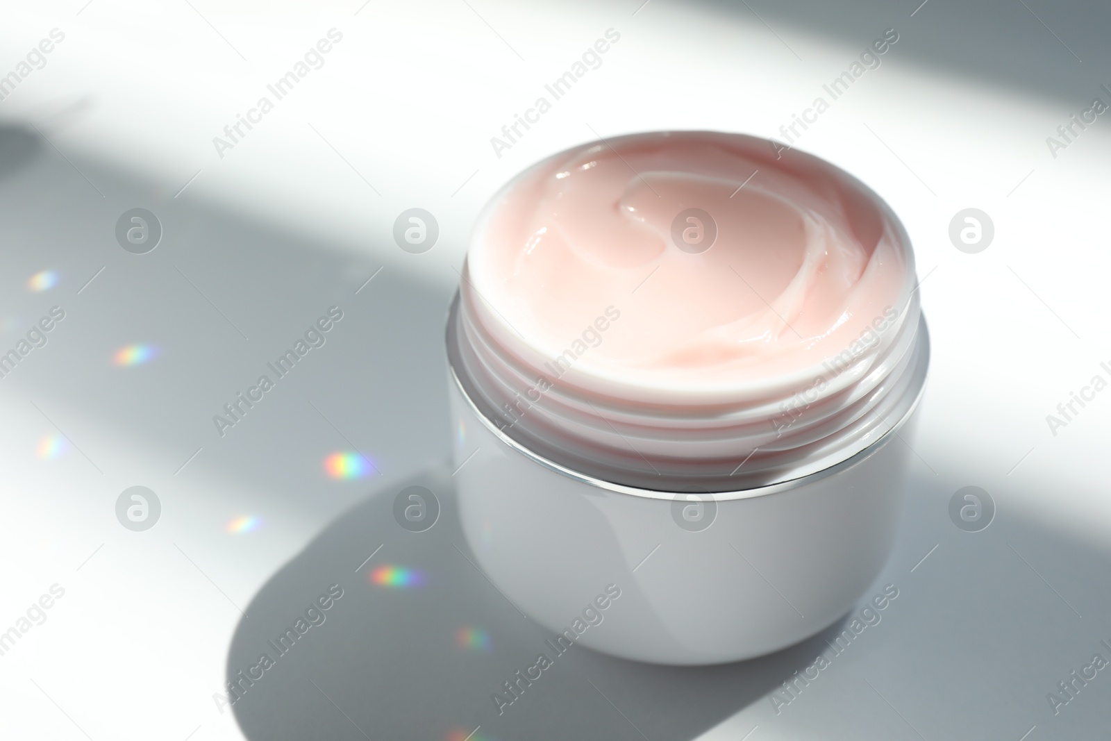 Jar of body cream on white background, closeup Photo of Jar of body cream on white background, closeup