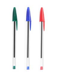 Image of Different pens isolated on white, set. Stationery