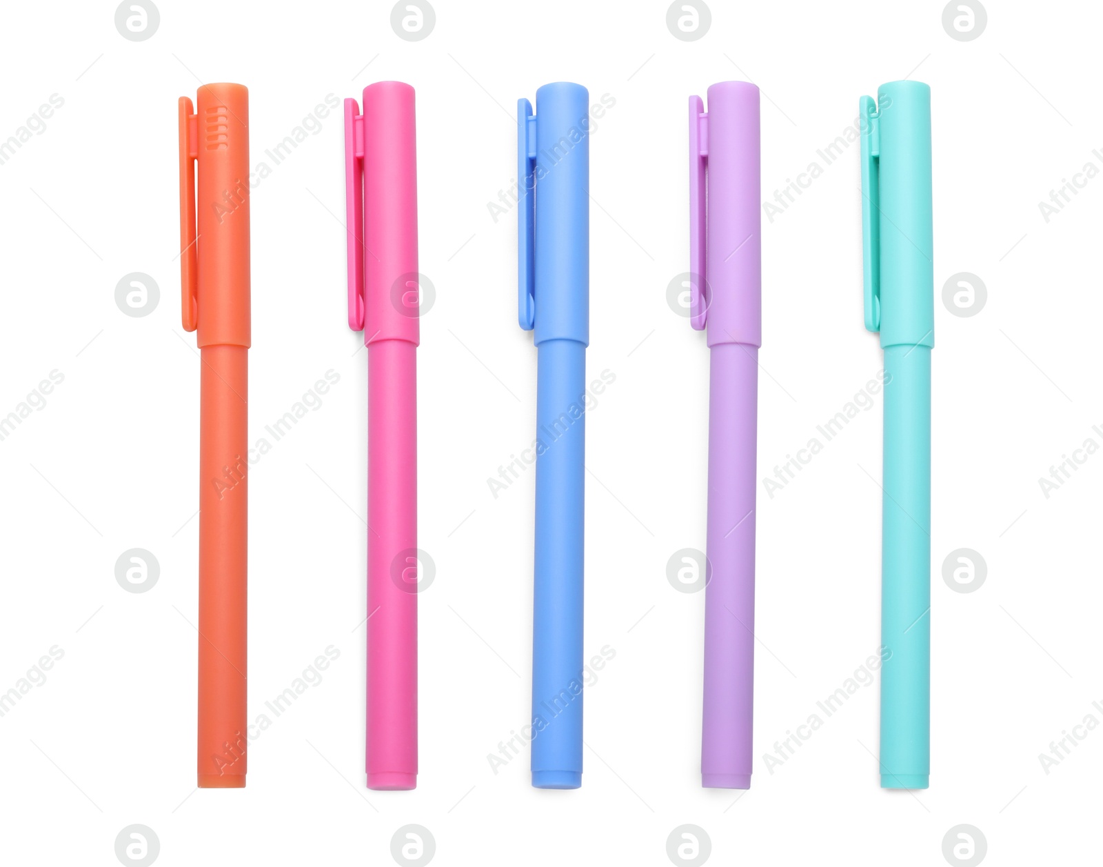 Different pens isolated on white, set. Stationery Image of Different pens isolated on white, set. Stationery