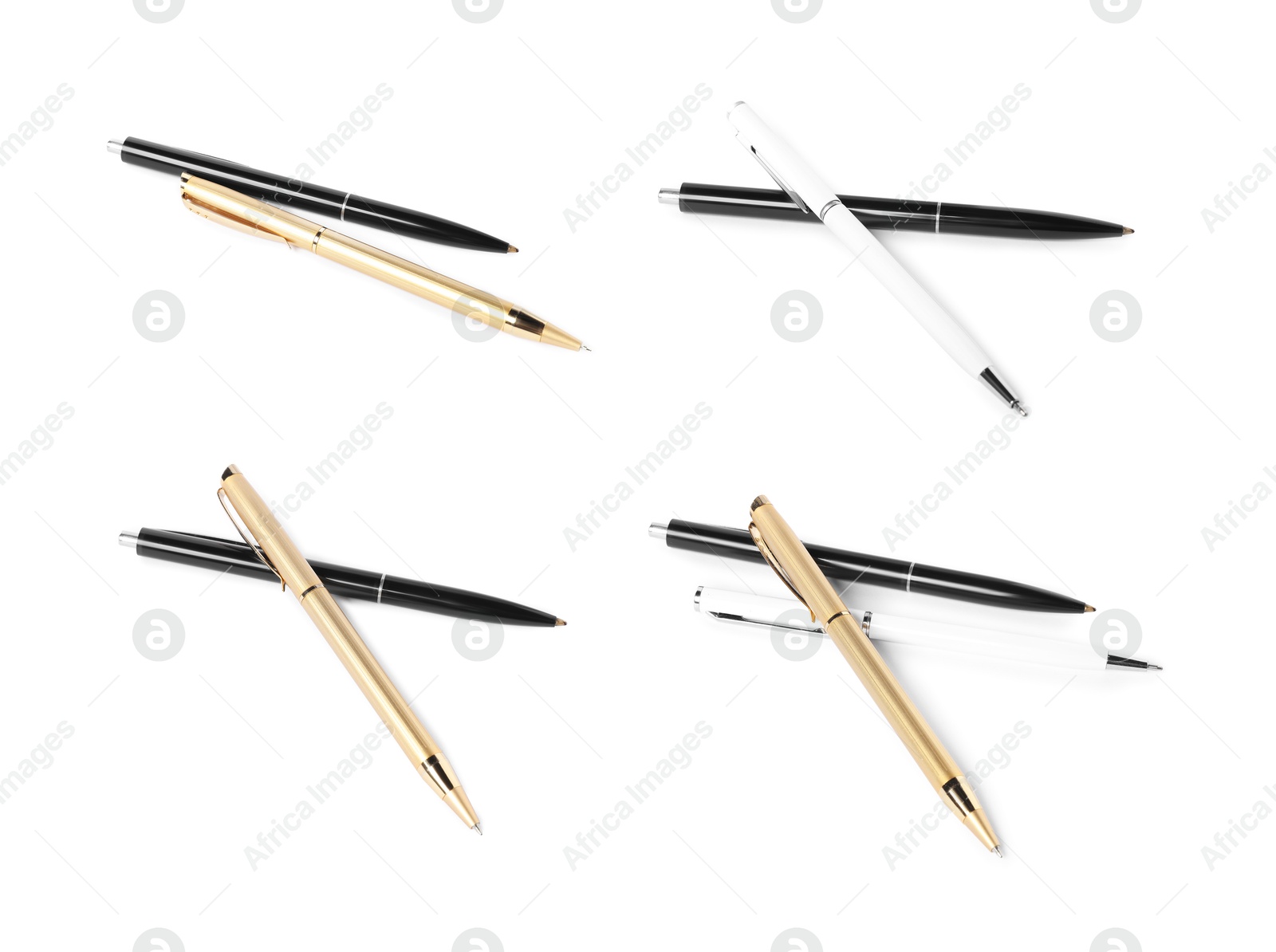 Different pens isolated on white, set. Stationery Image of Different pens isolated on white, set. Stationery