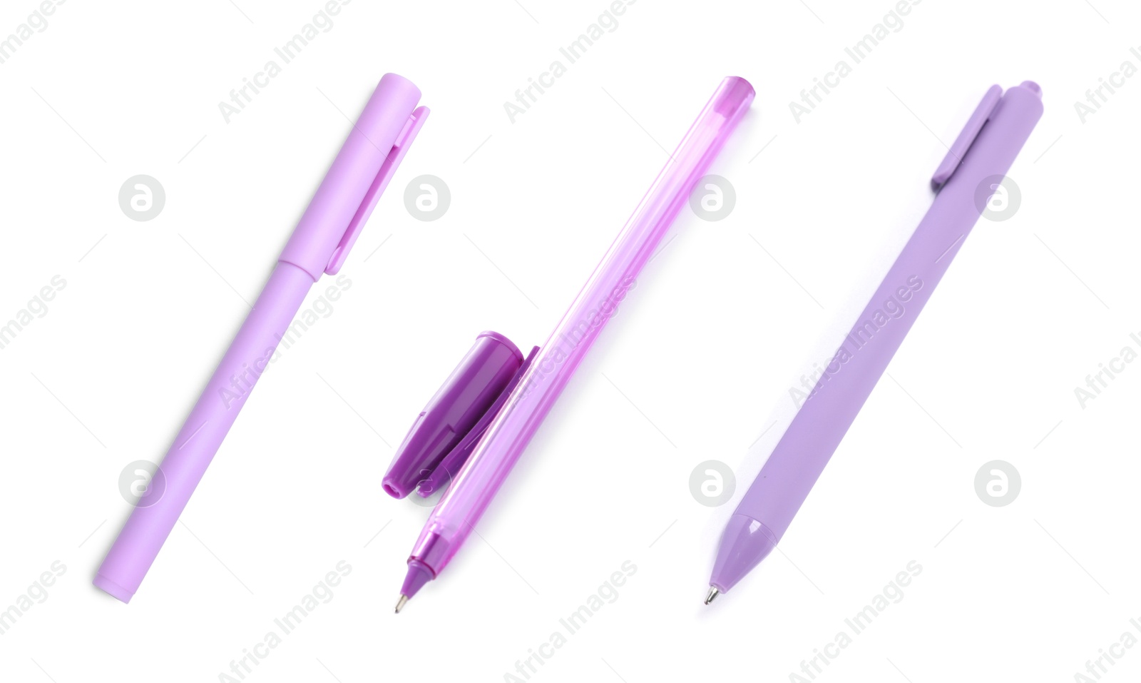 Different pens isolated on white, set. Stationery Image of Different pens isolated on white, set. Stationery