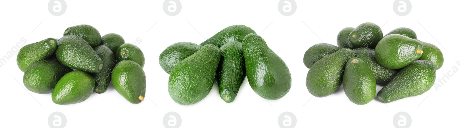 Fresh avocado fruits isolated on white, set Image of Fresh avocado fruits isolated on white, set