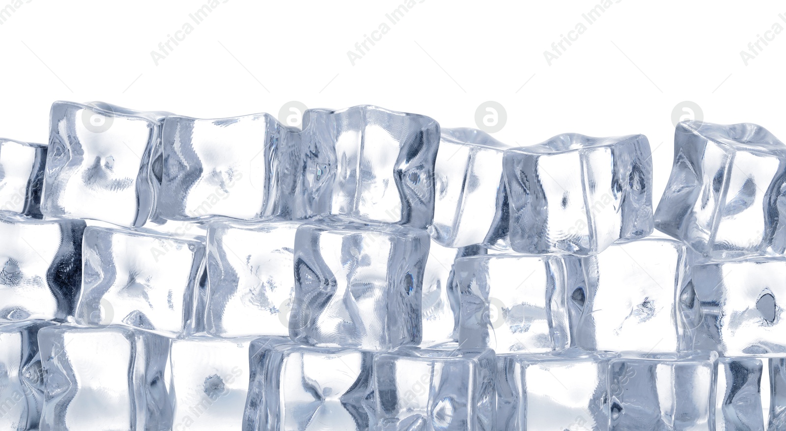 Cubes of clear ice on white background Photo of Cubes of clear ice on white background
