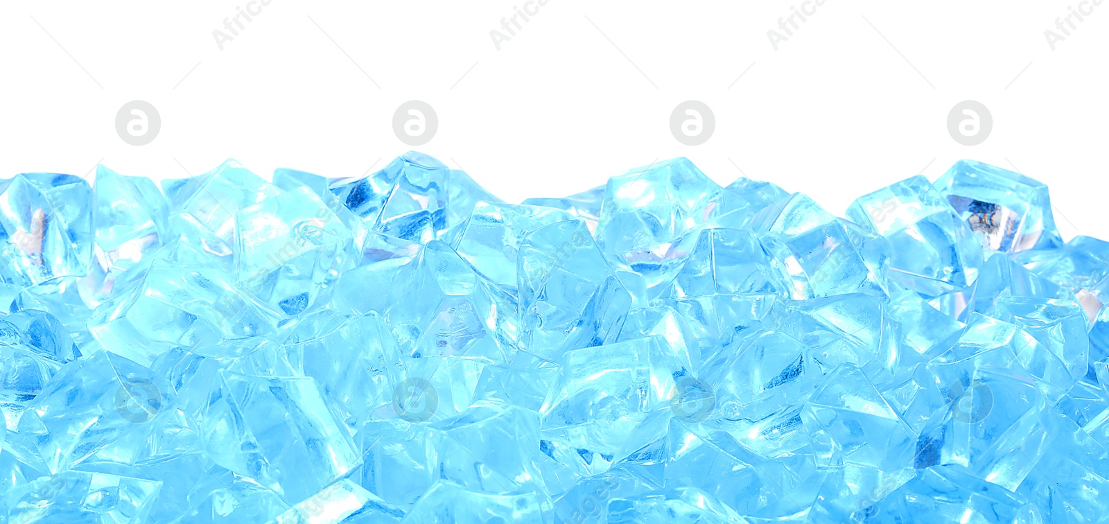 Cubes of clear ice on white background Photo of Cubes of clear ice on white background