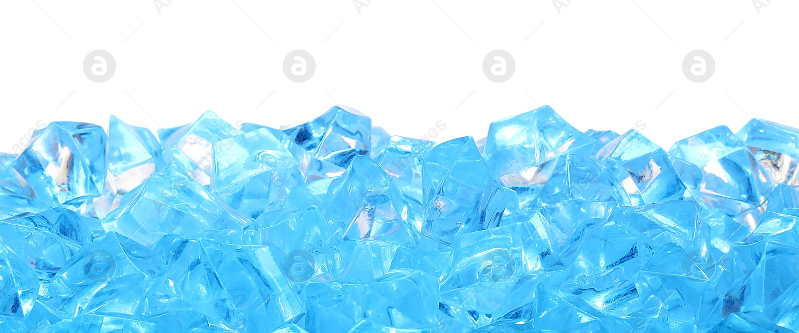 Cubes of clear ice on white background Photo of Cubes of clear ice on white background