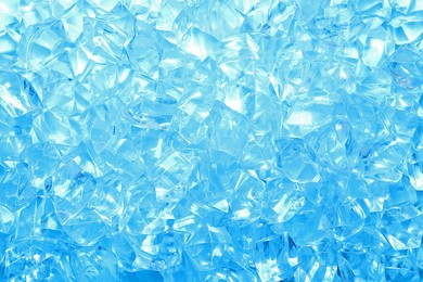 Photo of Cubes of clear ice as background, closeup
