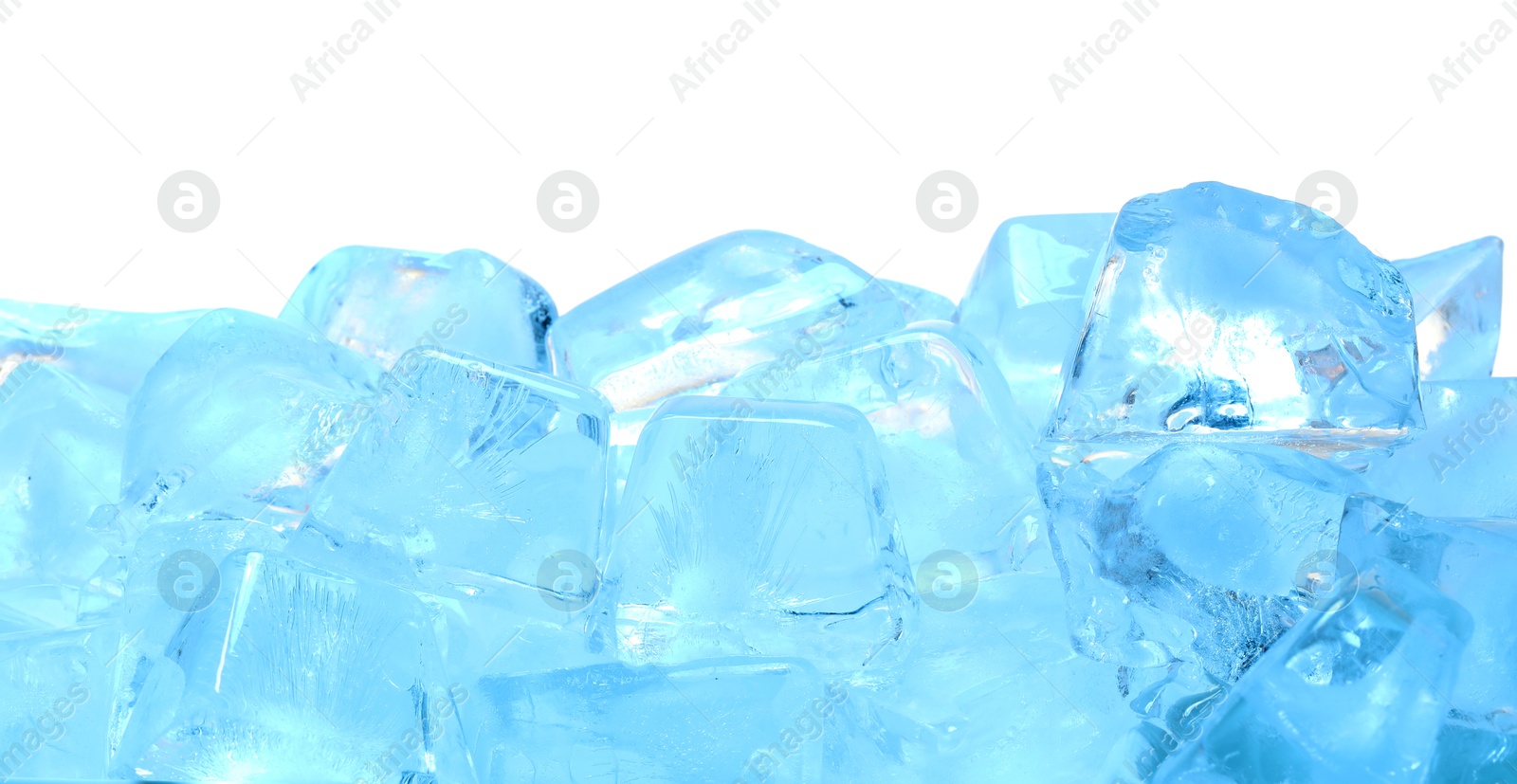 Cubes of clear ice on white background Photo of Cubes of clear ice on white background