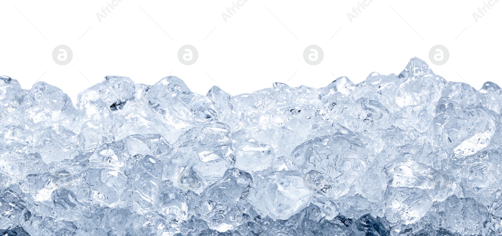 Cubes of clear ice on white background Photo of Cubes of clear ice on white background