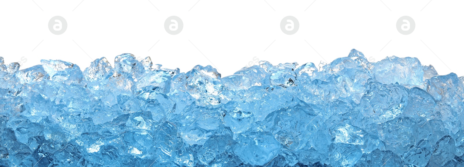 Cubes of clear ice on white background Photo of Cubes of clear ice on white background