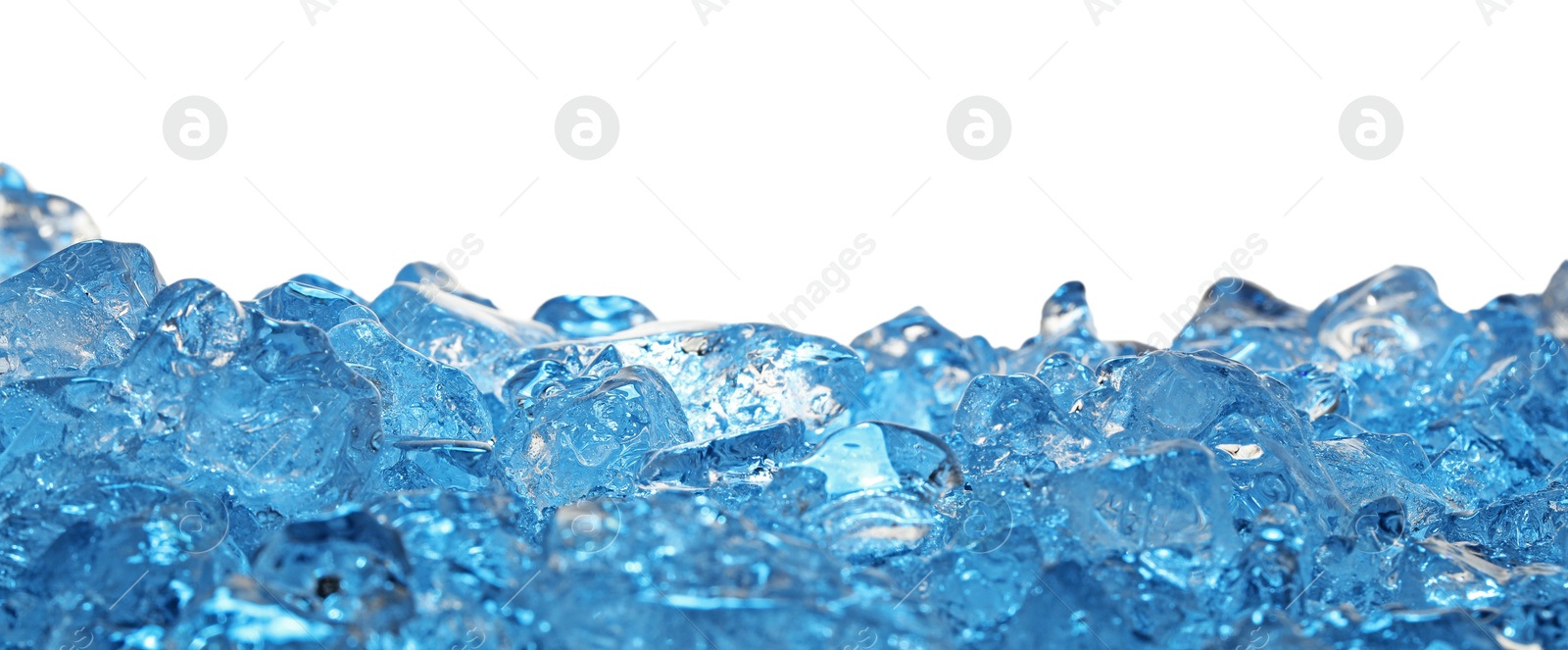 Cubes of clear ice on white background Photo of Cubes of clear ice on white background