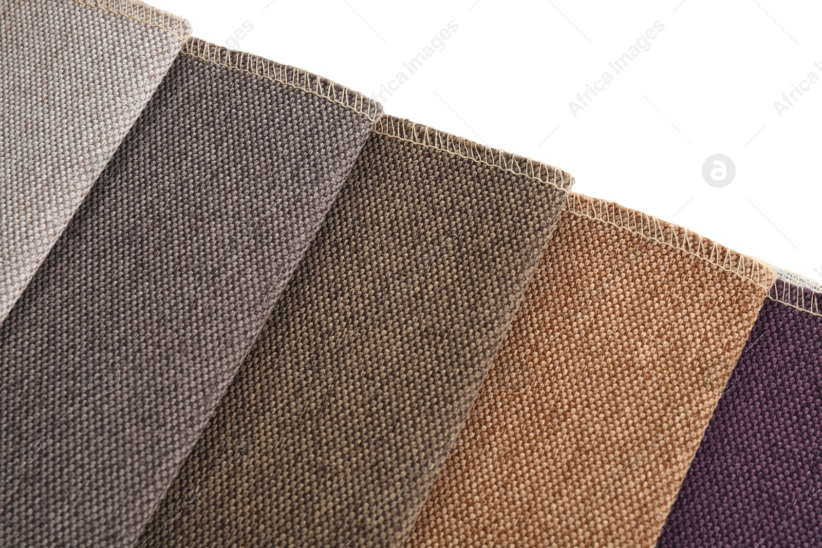 Samples of different fabrics isolated on white, top view Photo of Samples of different fabrics isolated on white, top view