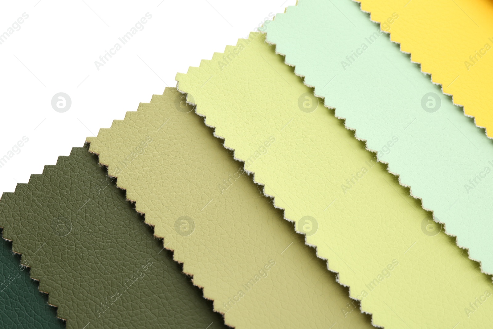 Samples of different fabrics isolated on white, top view Photo of Samples of different fabrics isolated on white, top view