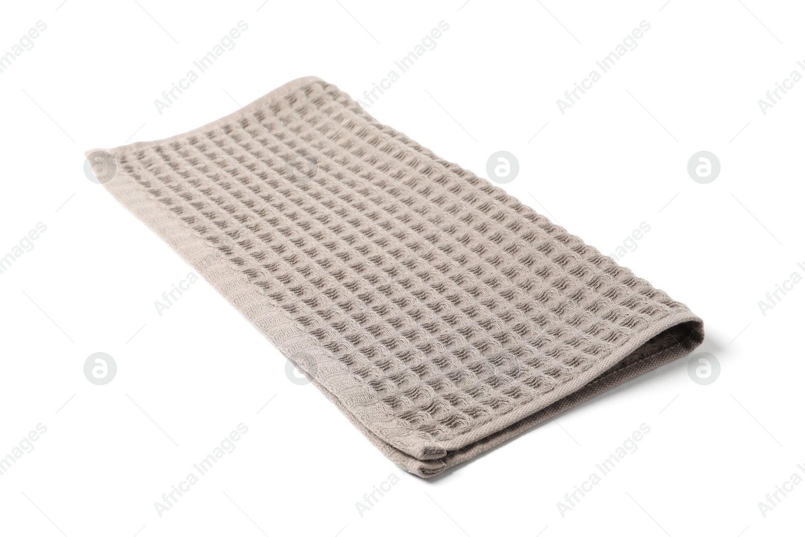 Clean brown waffle towel isolated on white Photo of Clean brown waffle towel isolated on white