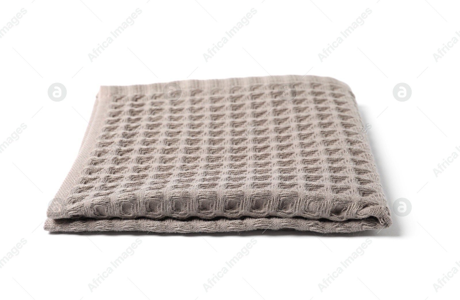 Clean brown waffle towel isolated on white Photo of Clean brown waffle towel isolated on white