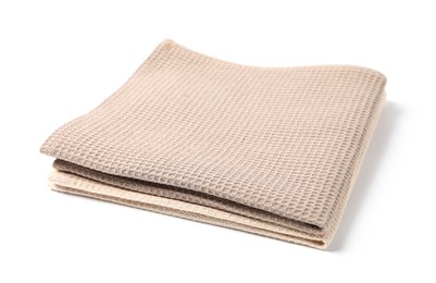 Photo of Two clean waffle towels isolated on white