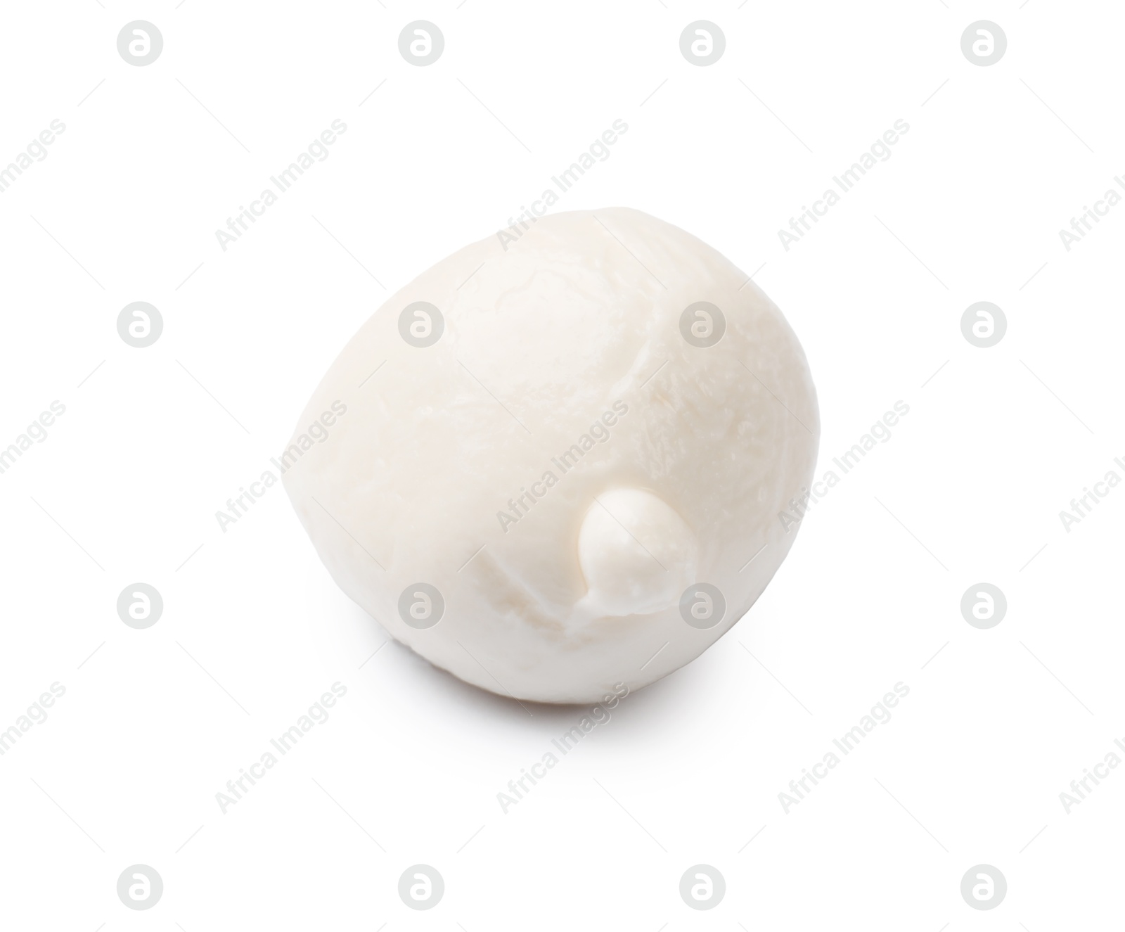 One tasty mozzarella cheese ball isolated on white Photo of One tasty mozzarella cheese ball isolated on white