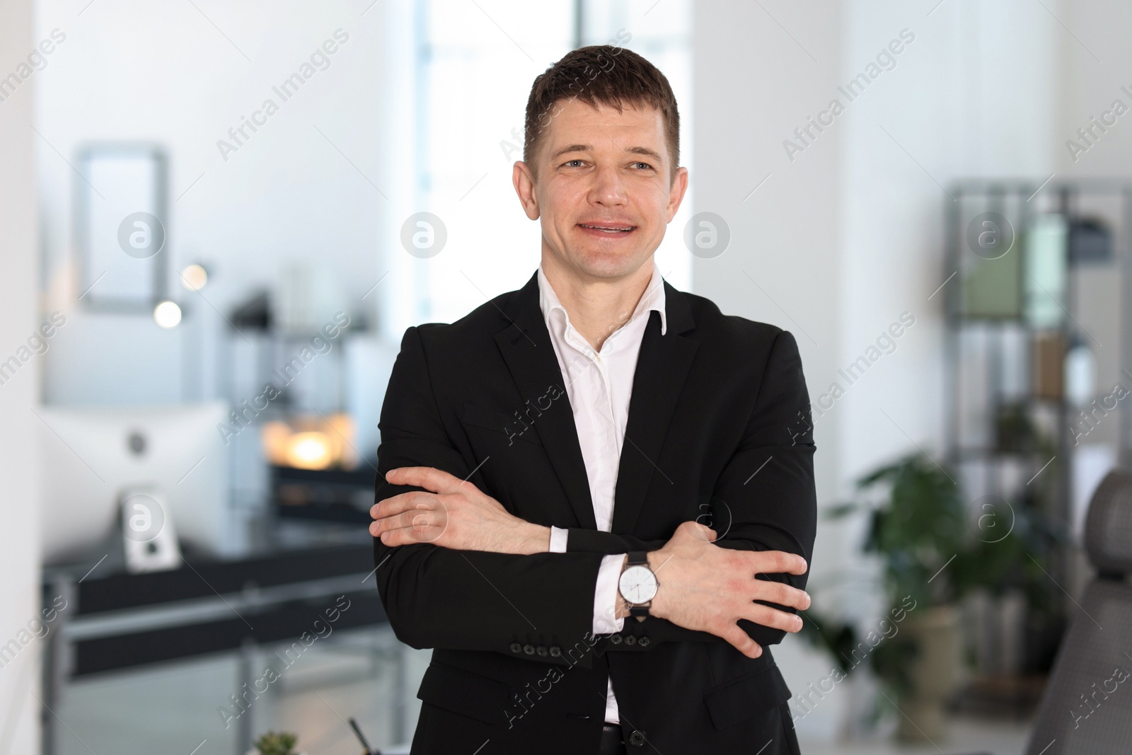 Portrait of handsome middle aged man indoors Photo of Portrait of handsome middle aged man indoors