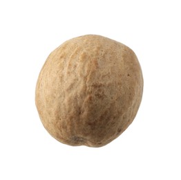 Photo of One whole nutmeg in air isolated on white