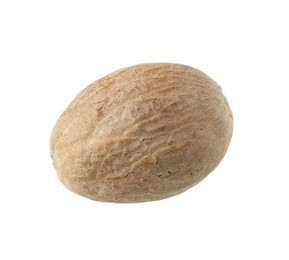 Photo of One whole nutmeg in air isolated on white