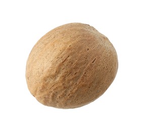 Photo of One whole nutmeg in air isolated on white