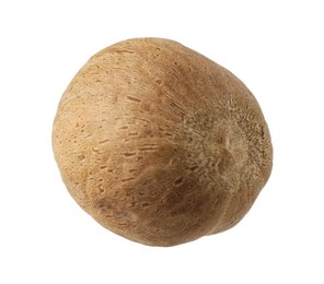 Photo of One whole nutmeg in air isolated on white