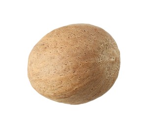 Photo of One whole nutmeg in air isolated on white