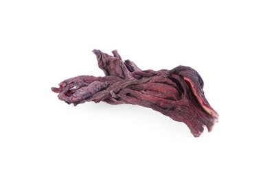 Photo of Hibiscus tea. Dried roselle calyx isolated on white