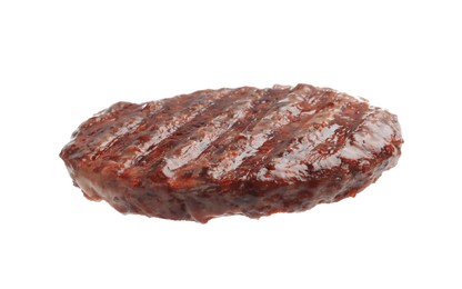 Photo of One delicious hamburger patty isolated on white