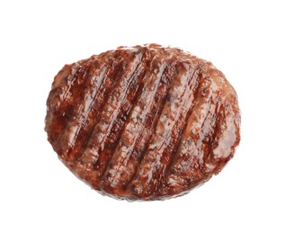 Photo of One delicious hamburger patty isolated on white
