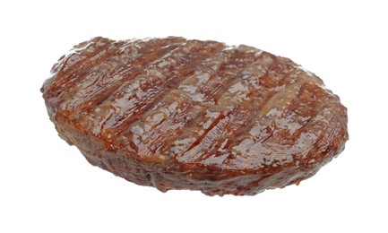 Photo of One delicious hamburger patty isolated on white