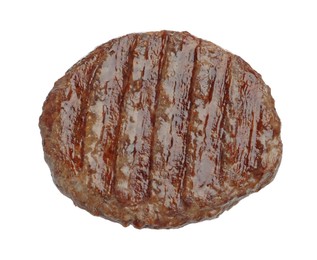 Photo of One delicious hamburger patty isolated on white