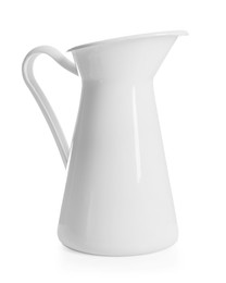 Photo of One elegant ceramic jug isolated on white