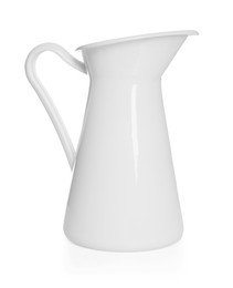 Photo of One elegant ceramic jug isolated on white