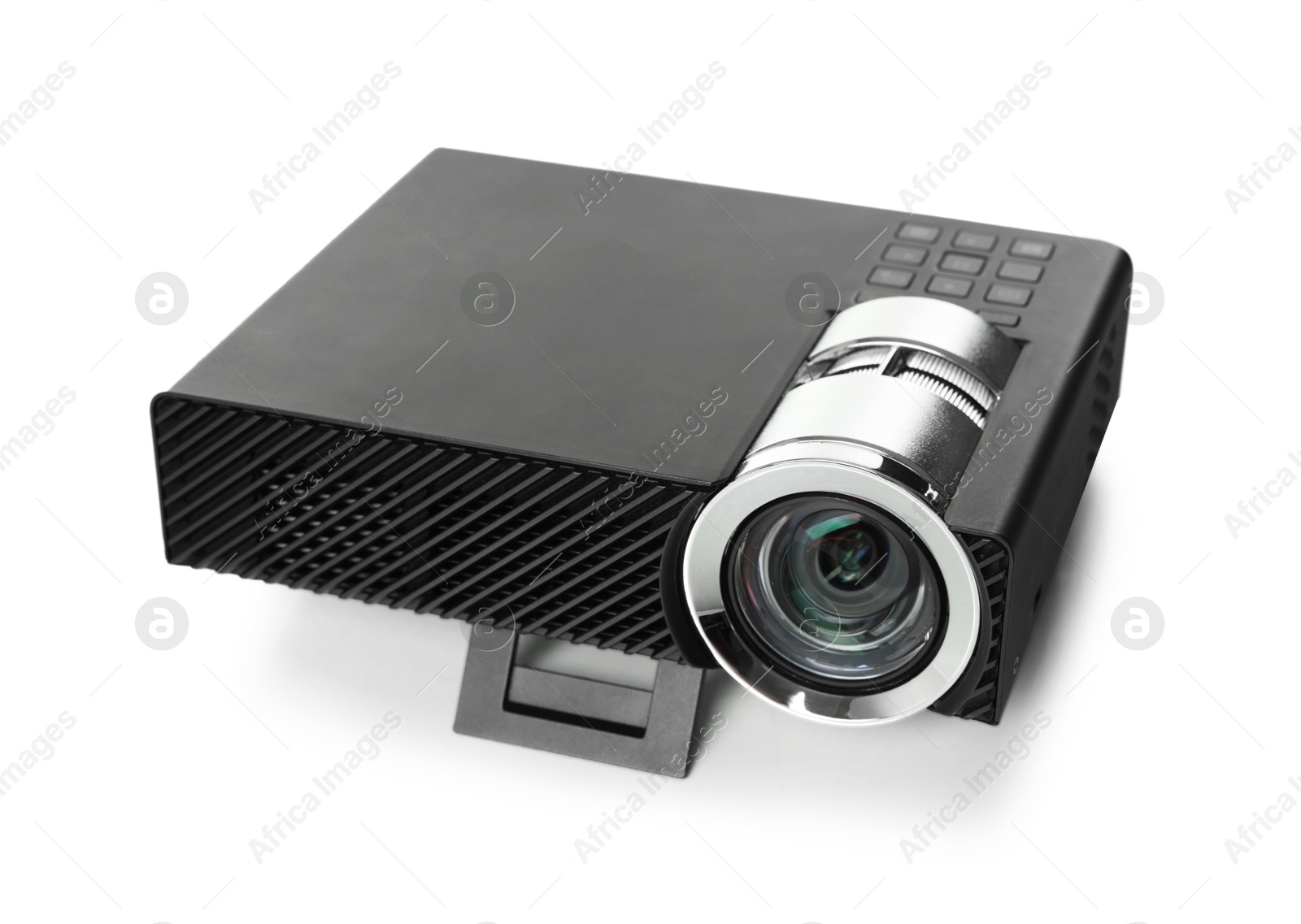 Photo of One modern video projector isolated on white
