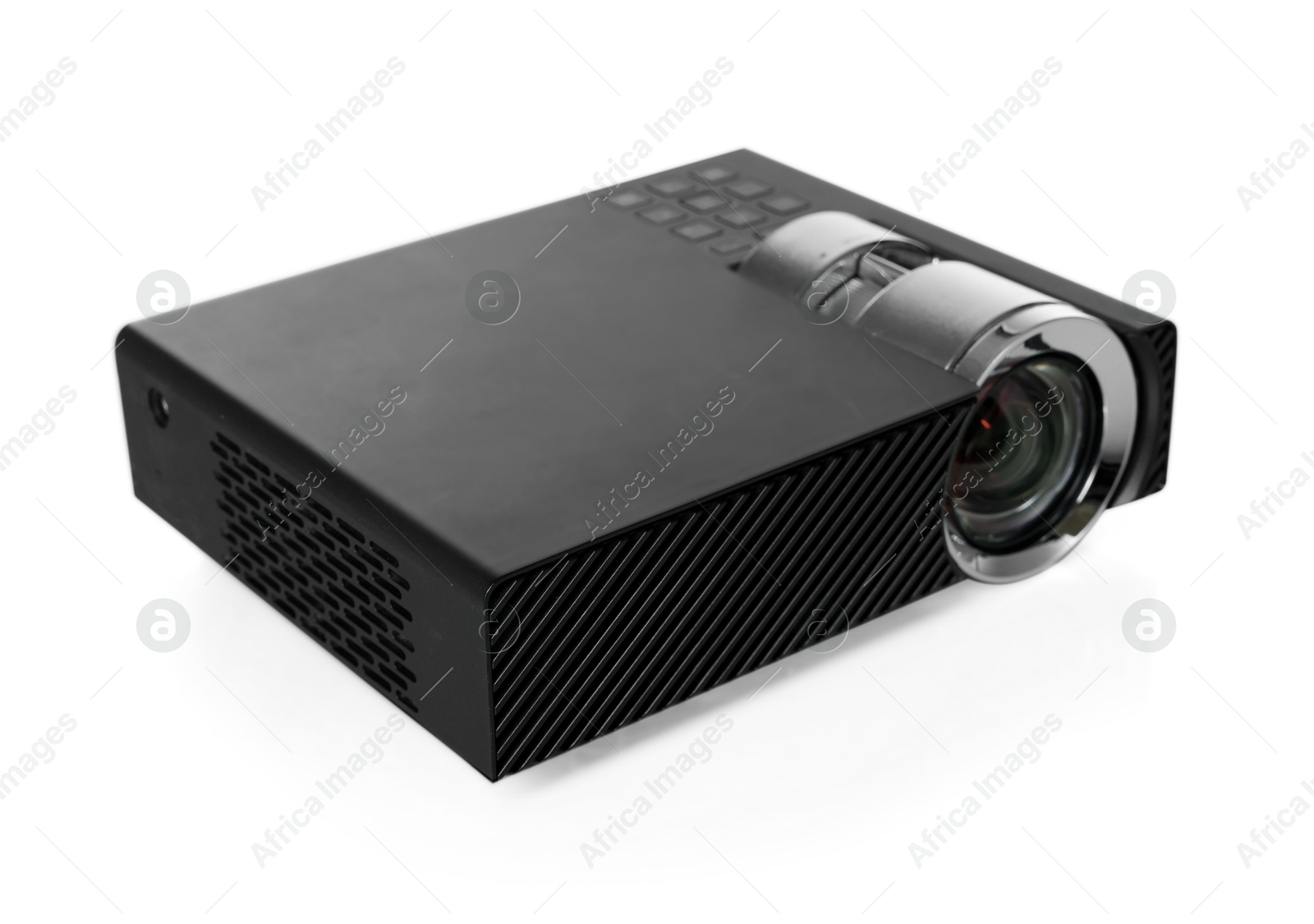 Photo of One modern video projector isolated on white