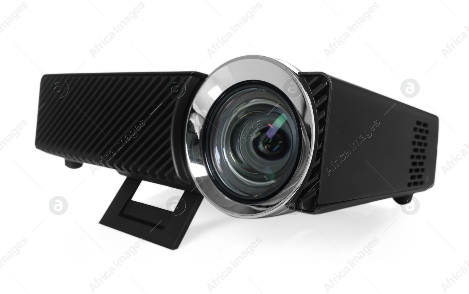One modern video projector isolated on white Photo of One modern video projector isolated on white