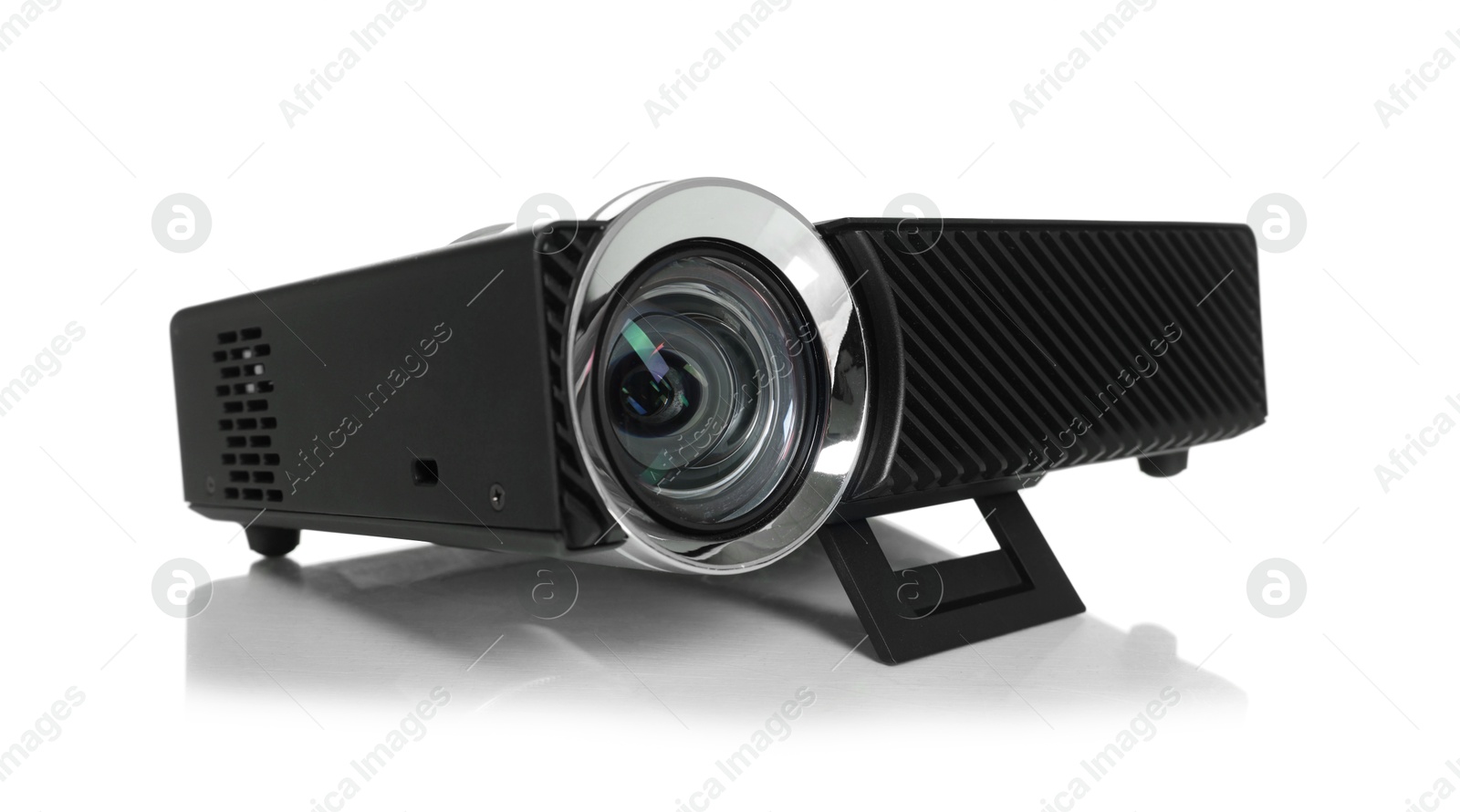 Photo of One modern video projector isolated on white