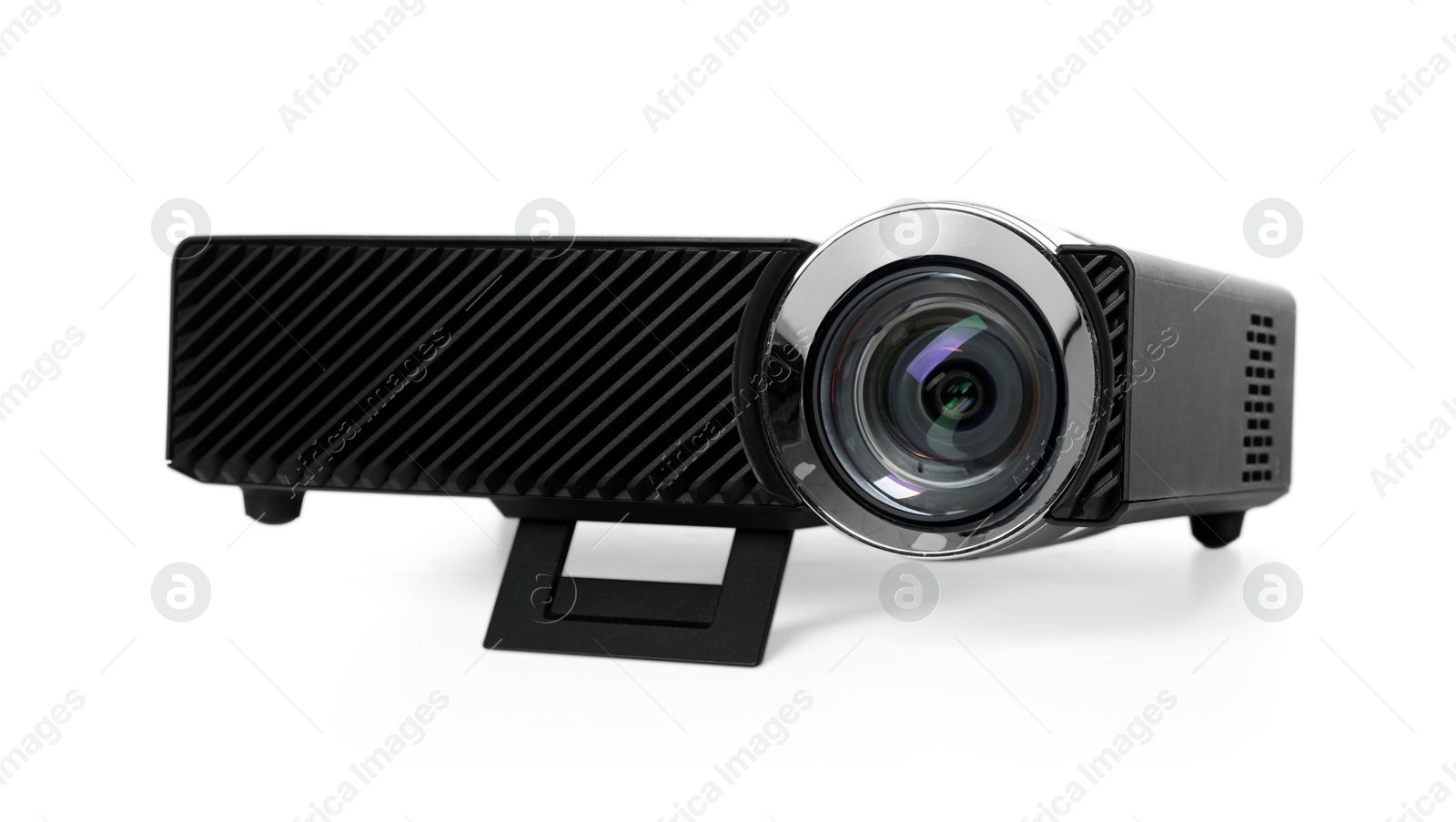 One modern video projector isolated on white Photo of One modern video projector isolated on white
