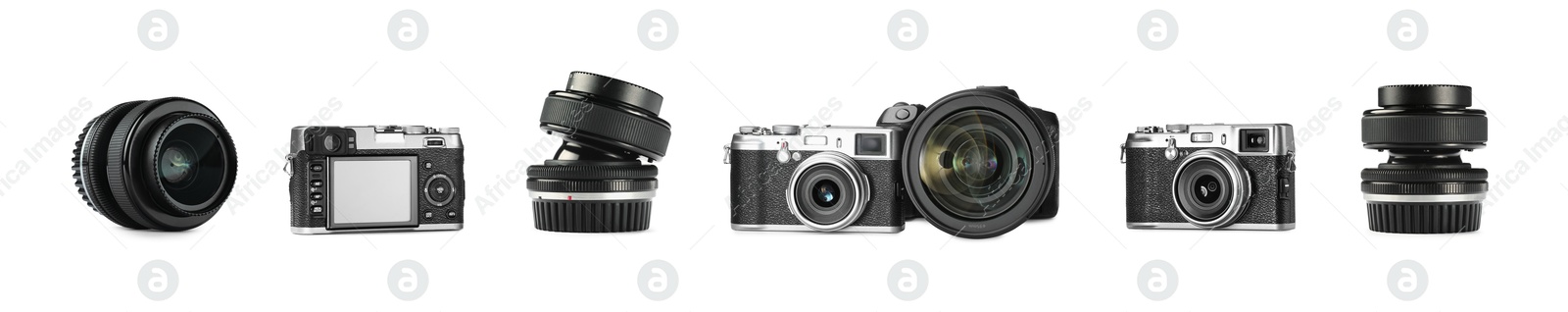Photo camera and lens isolated on white, set Image of Photo camera and lens isolated on white, set